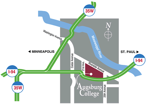 Augsburg College driving map