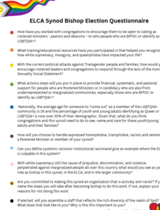 screenshot of PDF titled ELCA Bishop Election Questionnaire